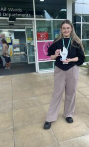 Alice with her trophy