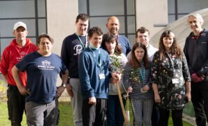 Group picture featuring members of Freely Fruity, some of the LLD/D students and some of the volunteers