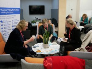 Three women chatting