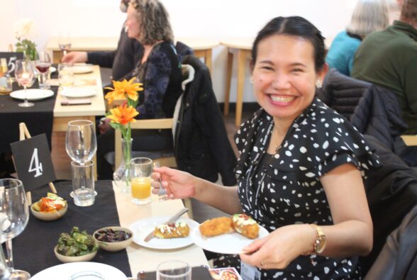 Sondang Karansiska, Travel and Tourism Lecturer at Reading College enjoying the Tapas evening